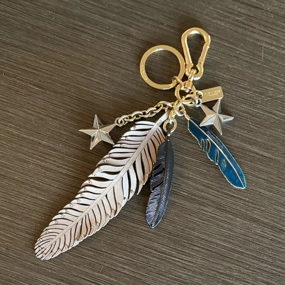 Coach Star & Feather Leather Bag Charm - Picture 3 of 9
